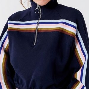 Multi stripe half-zip sweatshirt